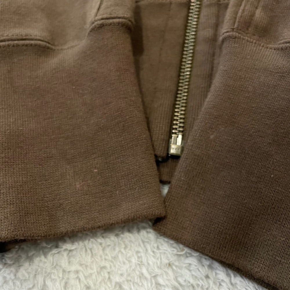 American Giant Heavyweight Hoodie Mens Medium Brown Cotton Full Zip Made in USA - Picture 6 of 10